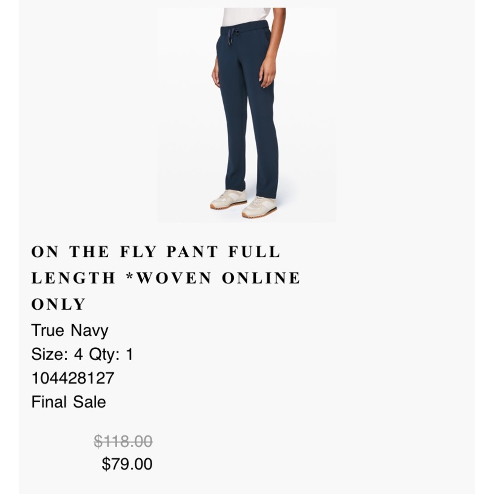 Lululemon On the Fly Pant (NEW)